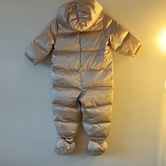 Cozy Tan Puffer Snowsuit with Hood - Picture 2 of 4